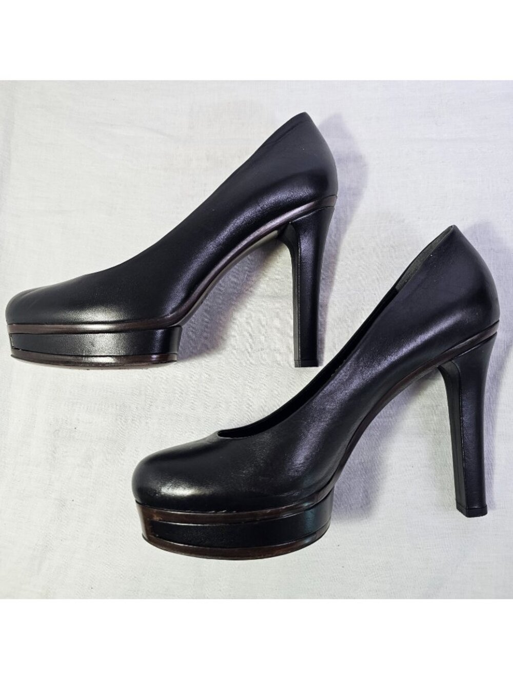 Vintage Gucci 4.5” Block Heel Stacked Platform Pump IT38.5 Black Brown